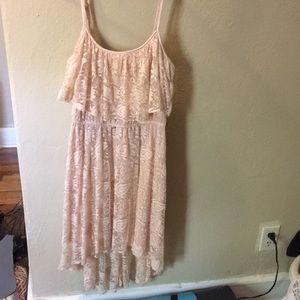 lace hi low dress
